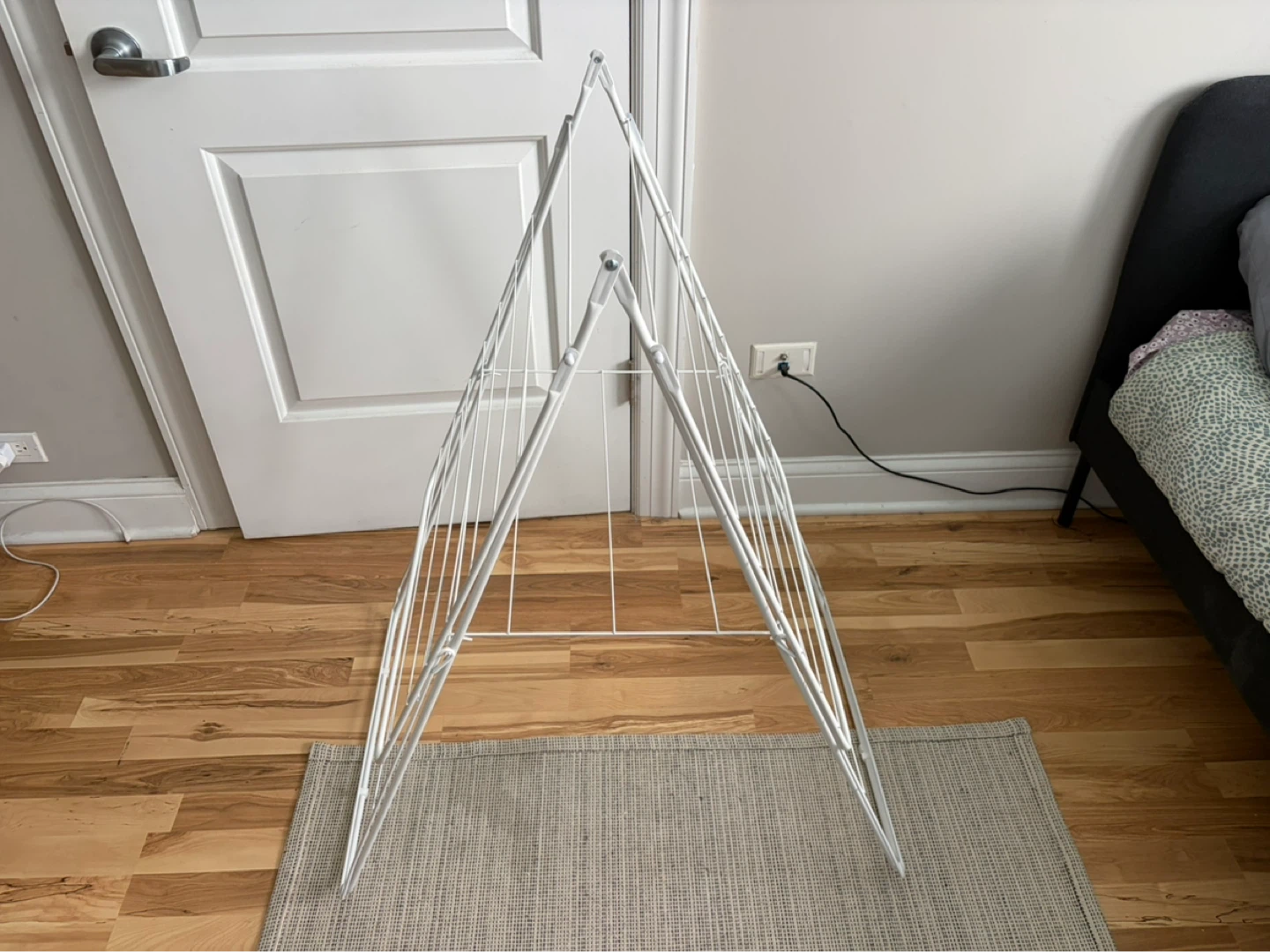 White Metal Folding Drying Rack - photo 2