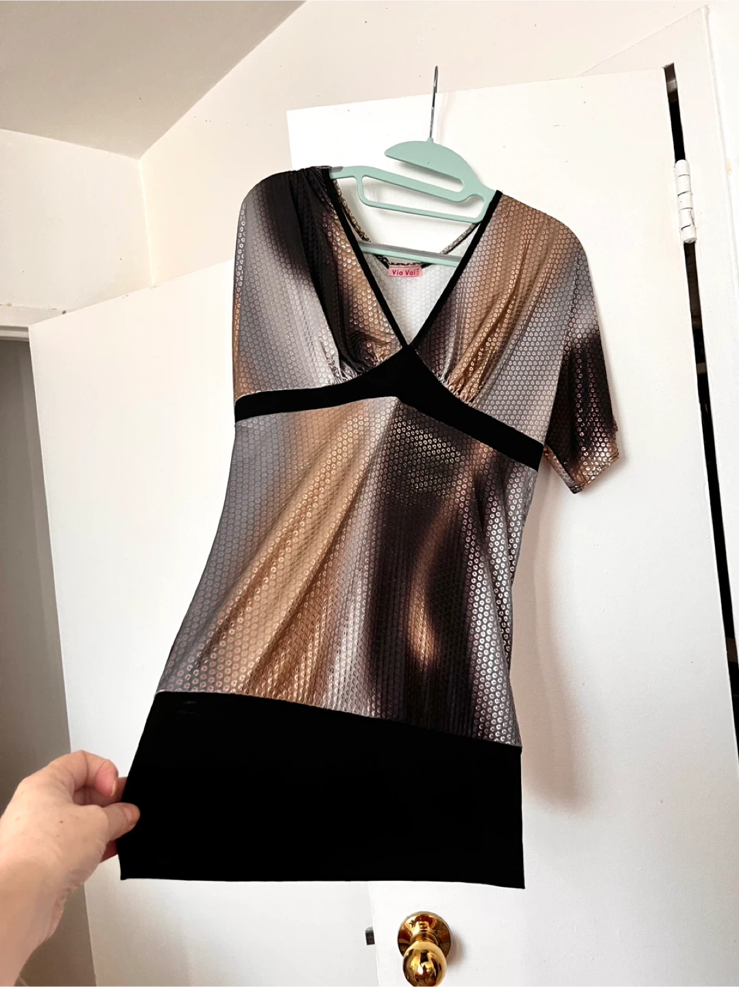 Via Val V-Neck Glitter Top size S/M - photo 4