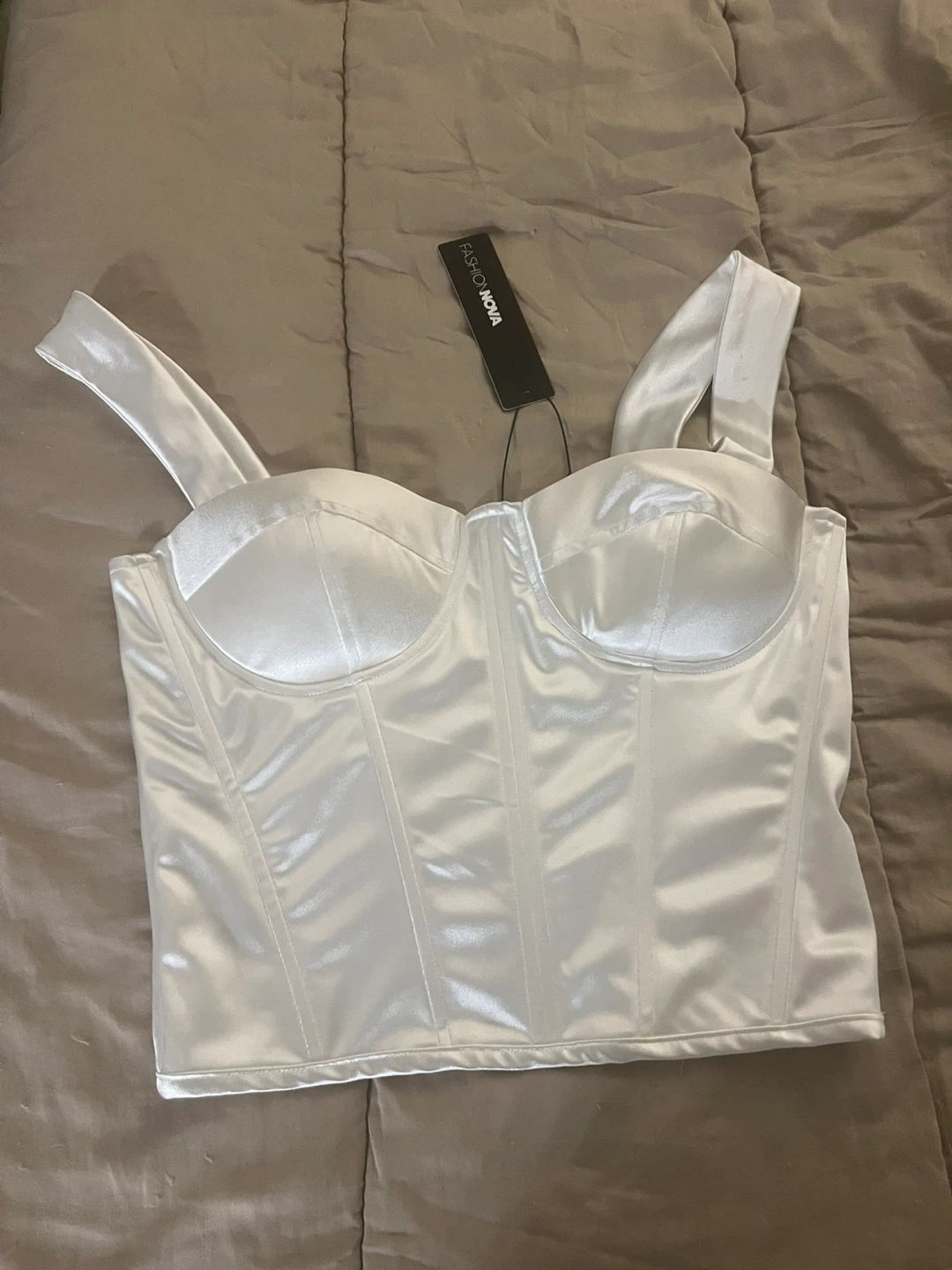 Fashion Nova White Satin Corset Top - photo 4