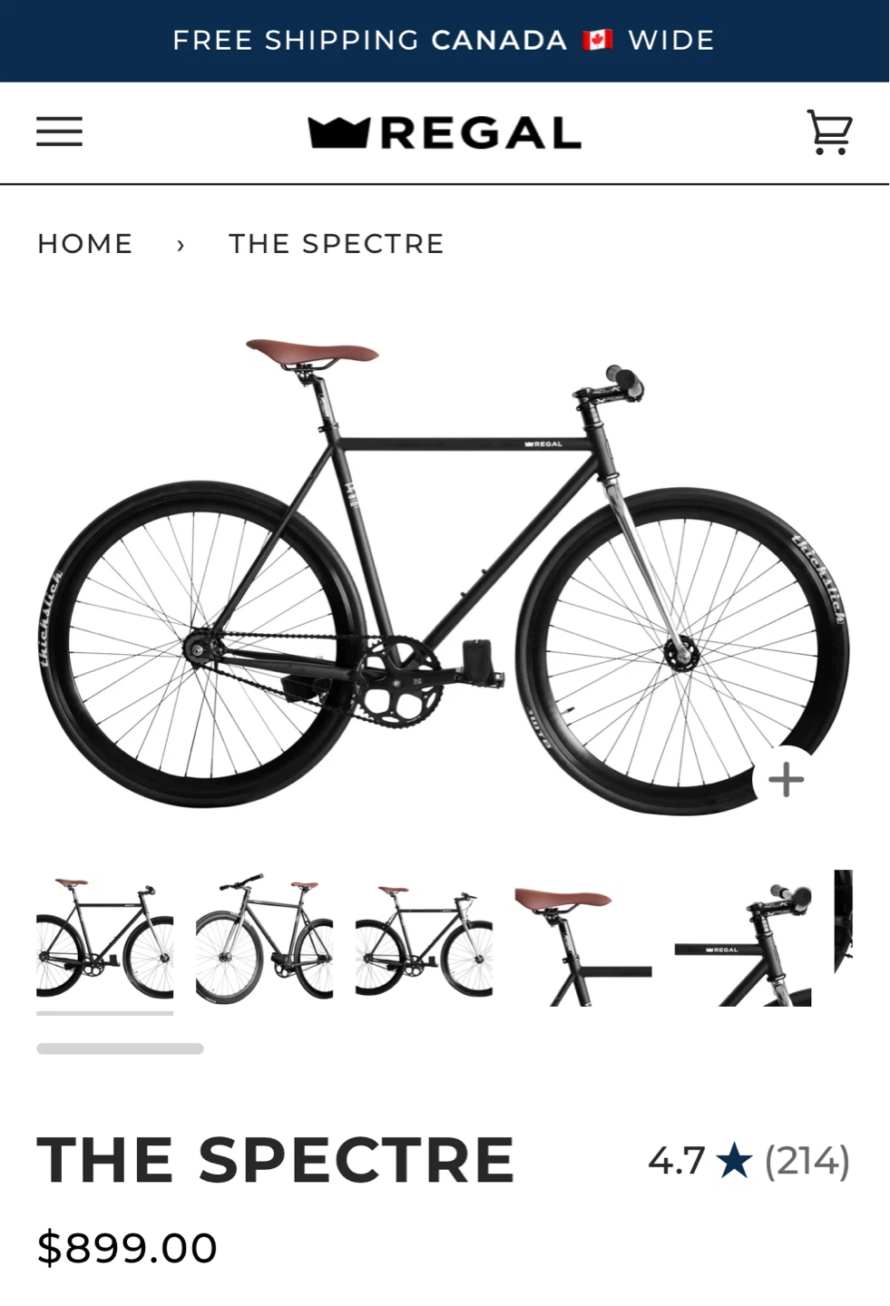 Regal The Spectre Fixed Gear Bicycle