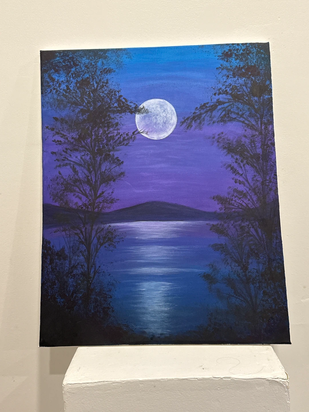 Original Acrylic Painting - Full Moon Night