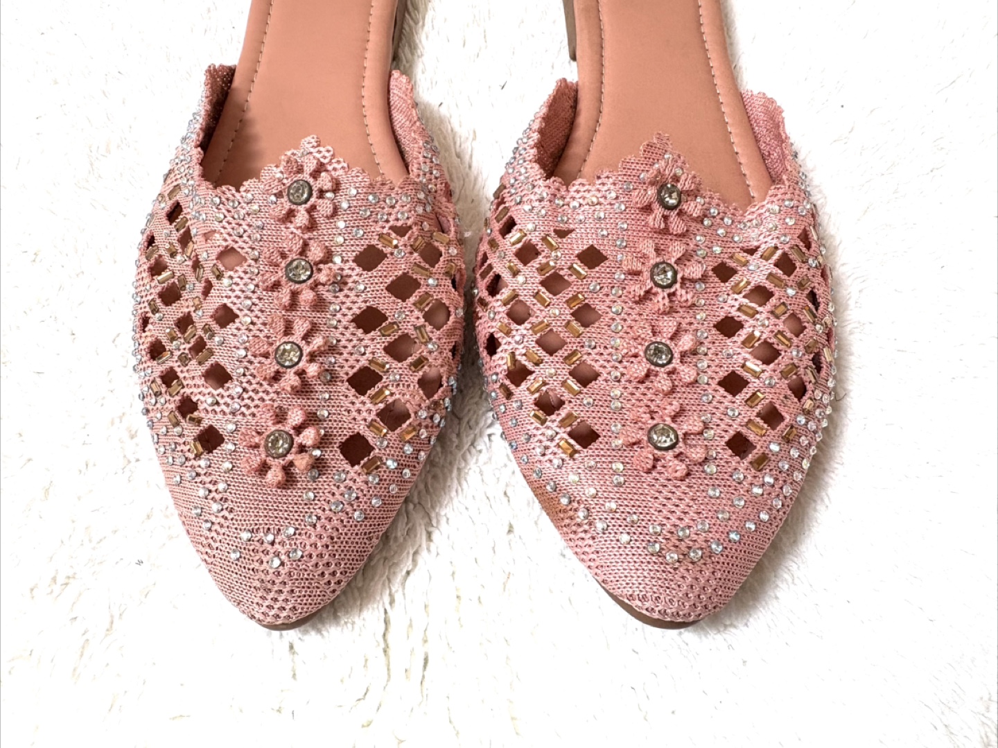 Women's Pink Embellished Mules  Size 8 - photo 3