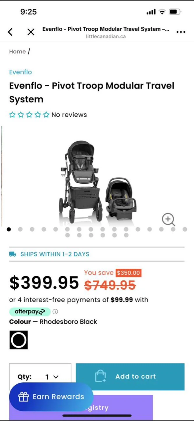 Evenflo Pivot Troop Modular Travel System - Rhodesboro Black