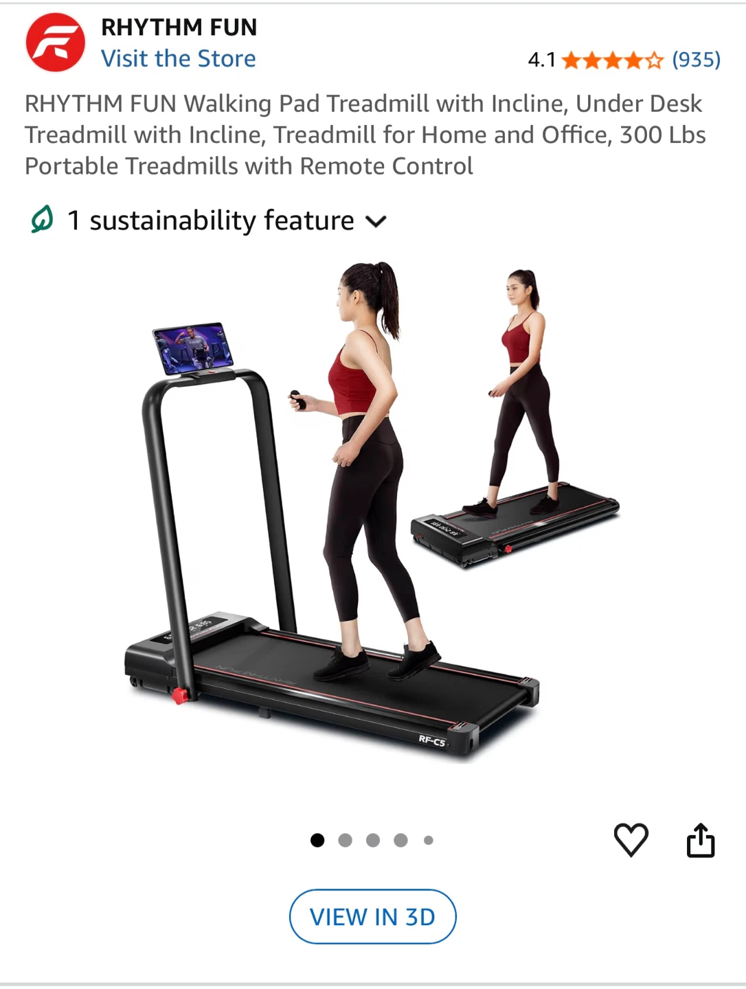 RHYTHM FUN Walking Pad Treadmill with Remote