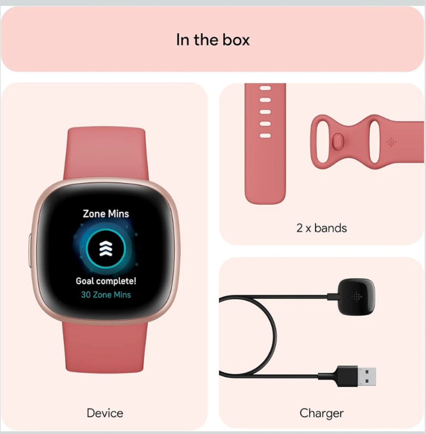 Fitbit Versa 4 Fitness Smartwatch Pink - photo 5