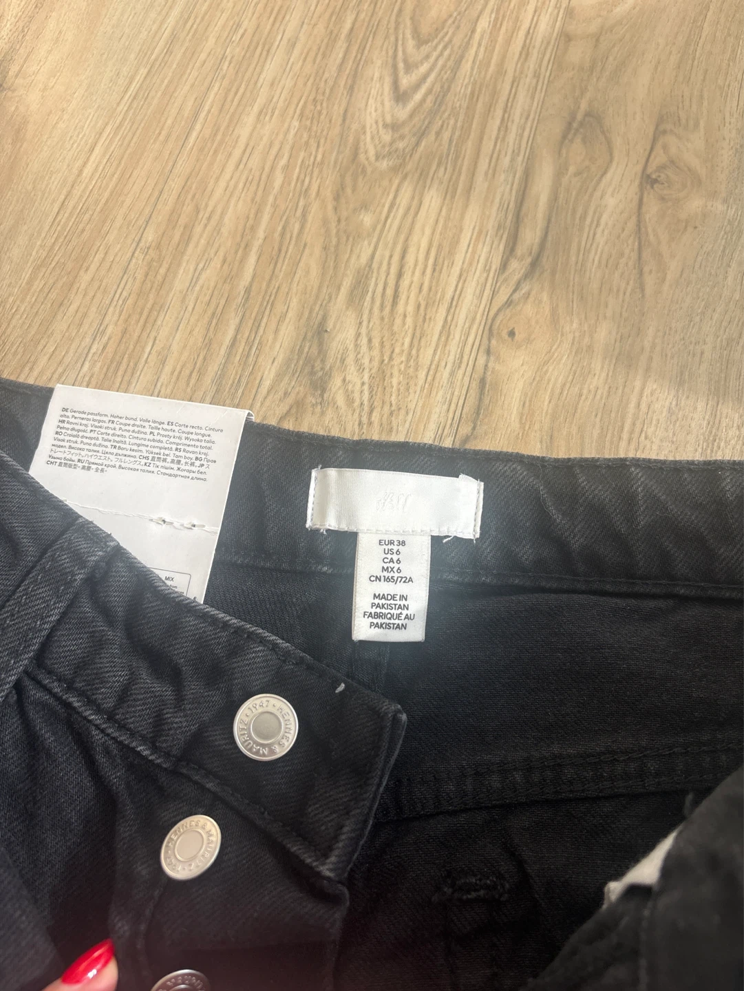 H&M Women's Black High Waist Wide Leg Jeans - Size 38 EUR - photo 2