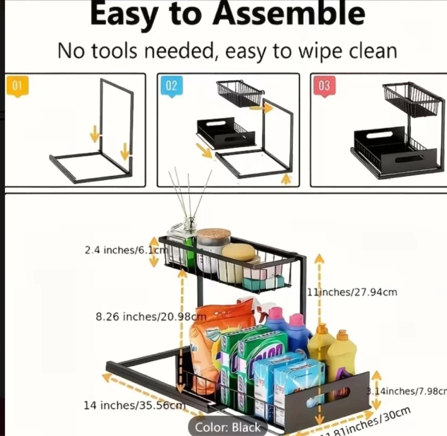 2-Tier Under Sink Organizer and Storage - photo 4