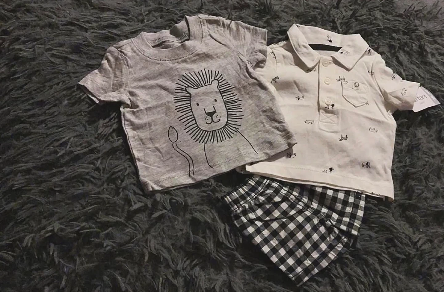 BOYS 3PC SHORTS SUITE (SIZE: NEWBORN)