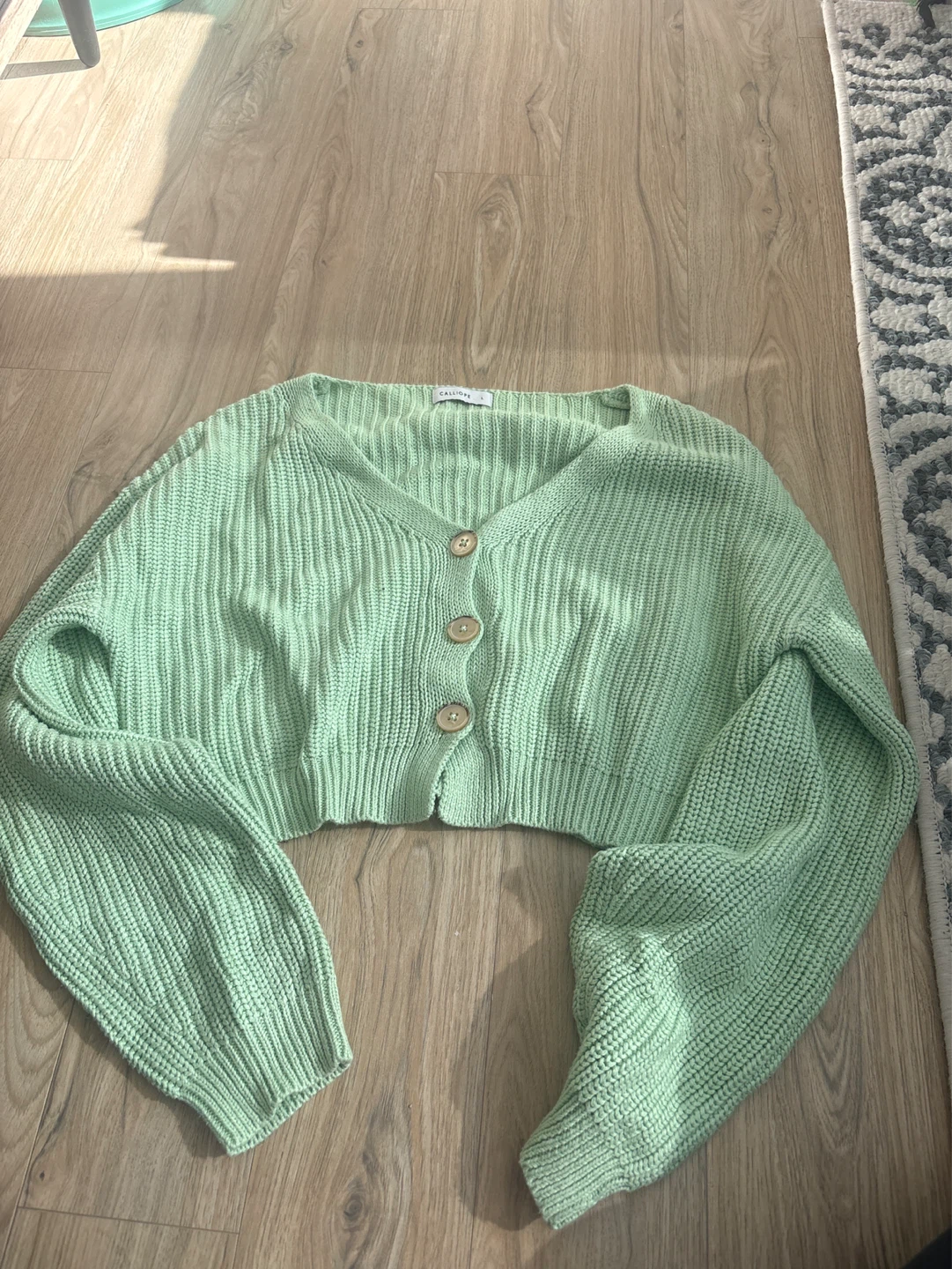 Calliope Green Cropped Cardigan Size L