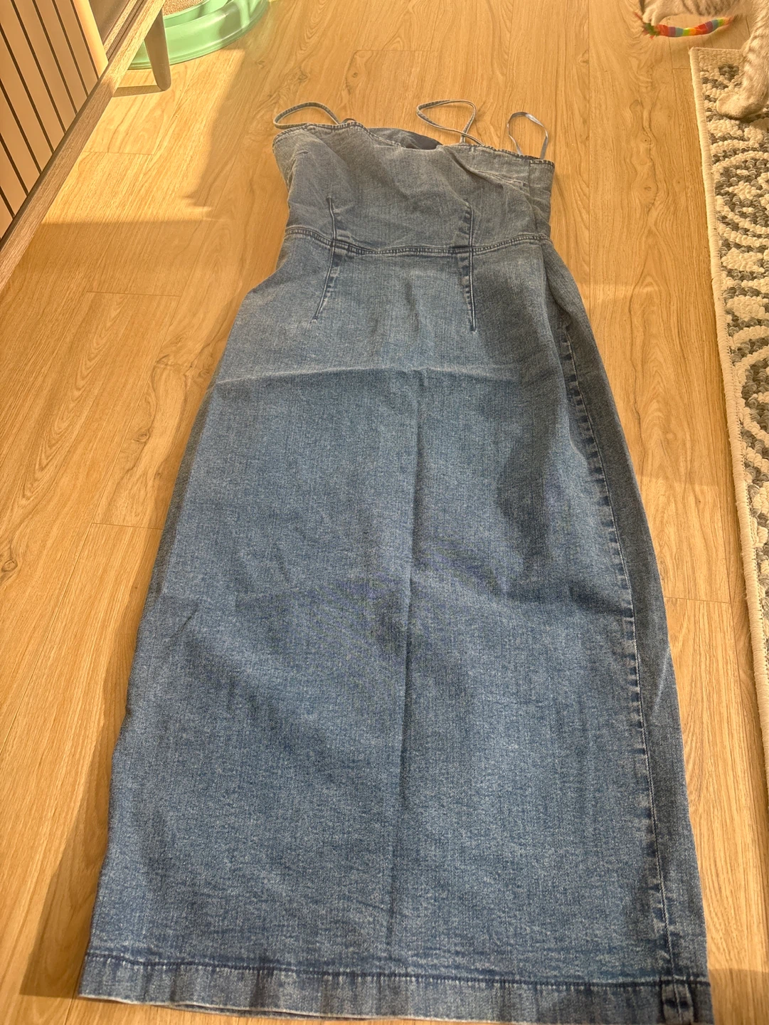 Denim Maxi Dress with Zipper