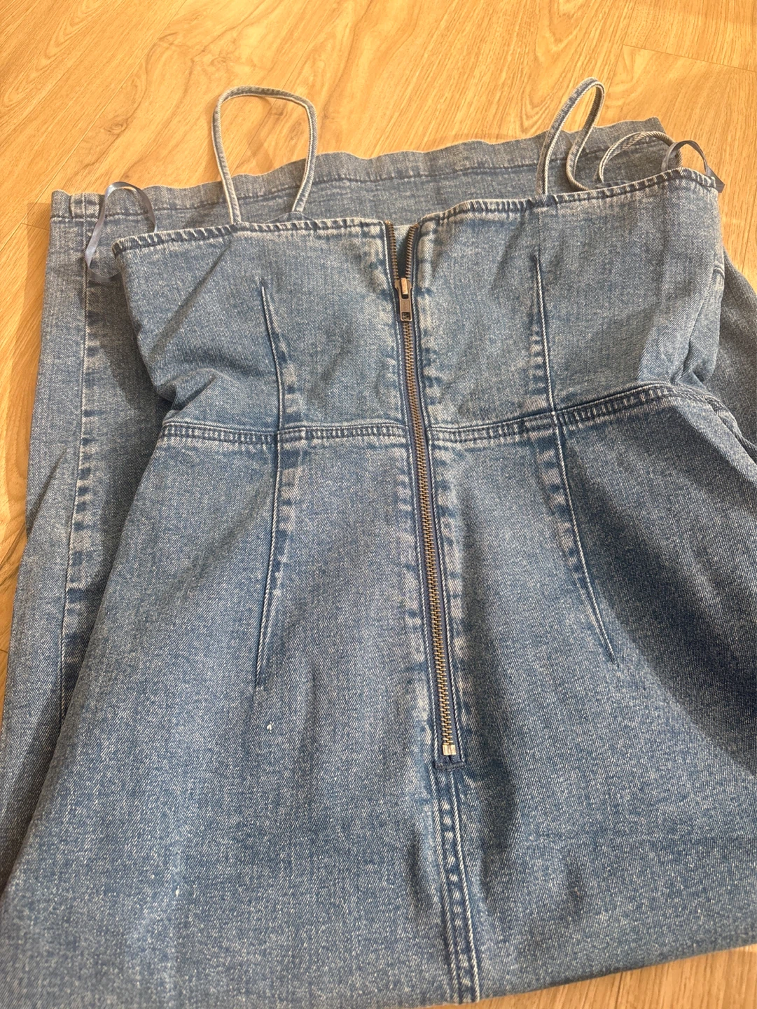 Denim Maxi Dress with Zipper - photo 2