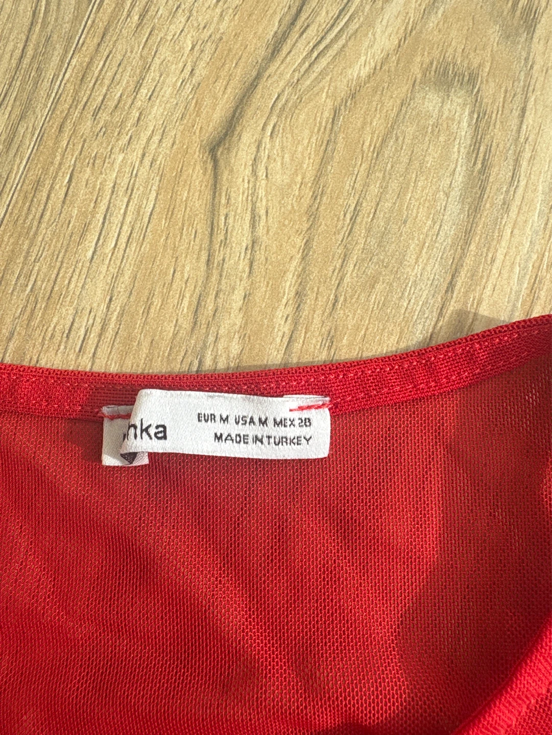 Bershka Red Mesh Bodysuit - Size M - photo 2