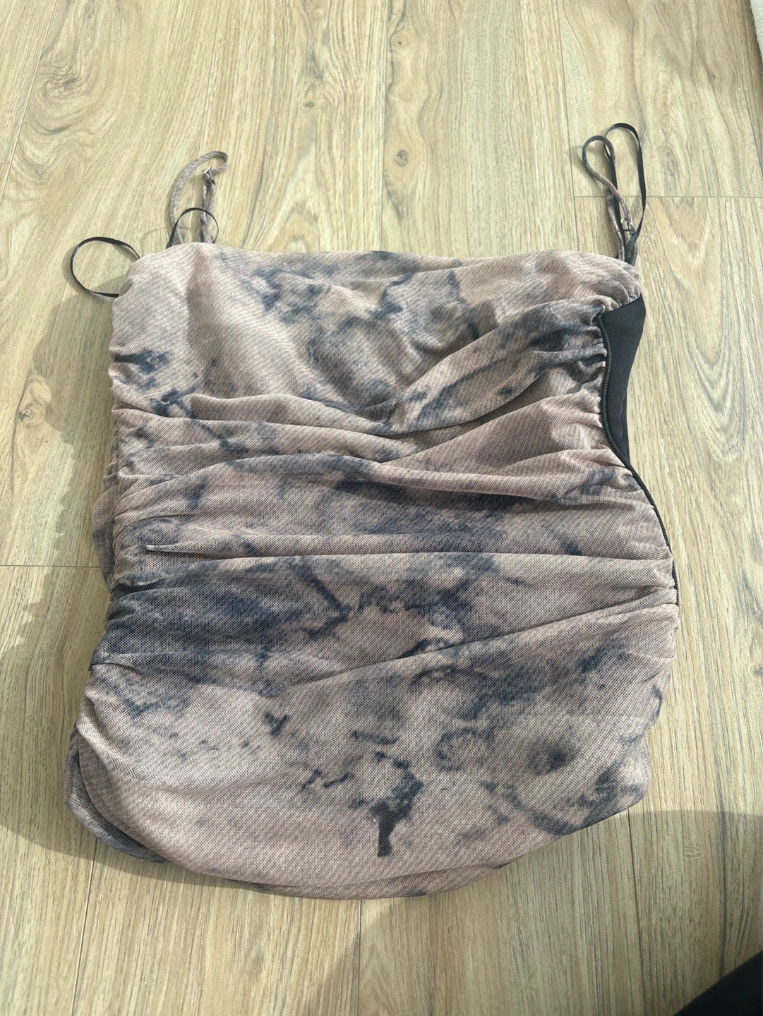 Zara Ruched Mesh Top Size XS