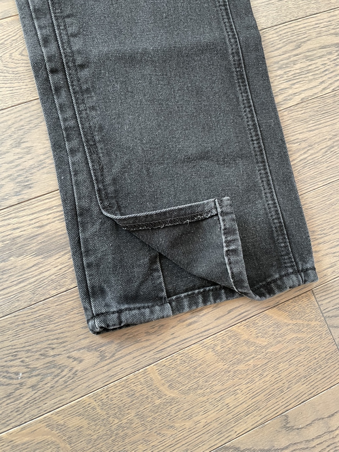XL, Charcoal Wash Denim Jeans with Split Hem - photo 3