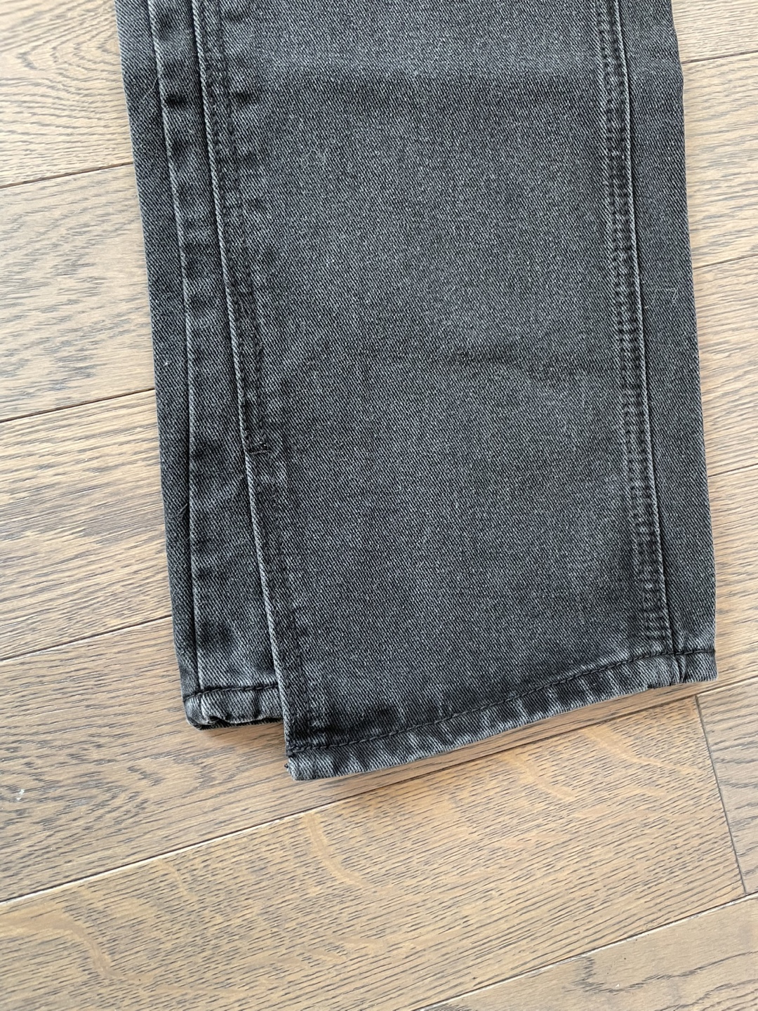 XL, Charcoal Wash Denim Jeans with Split Hem - photo 2