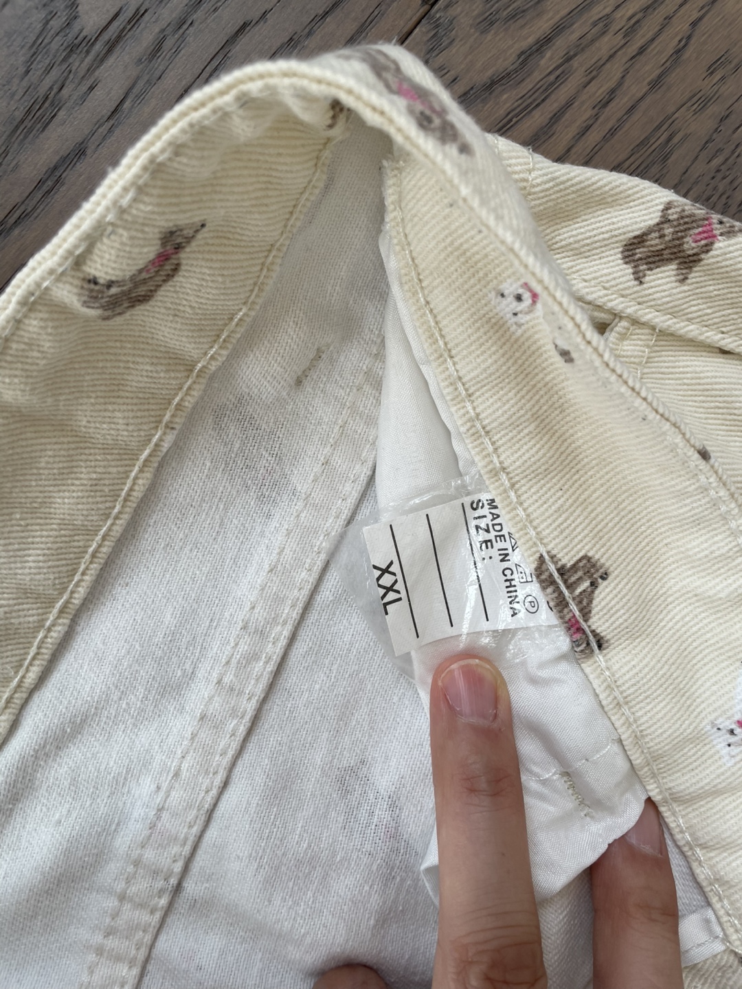 Cream Teddy Bear Print Wide Leg Pants XXL - photo 4