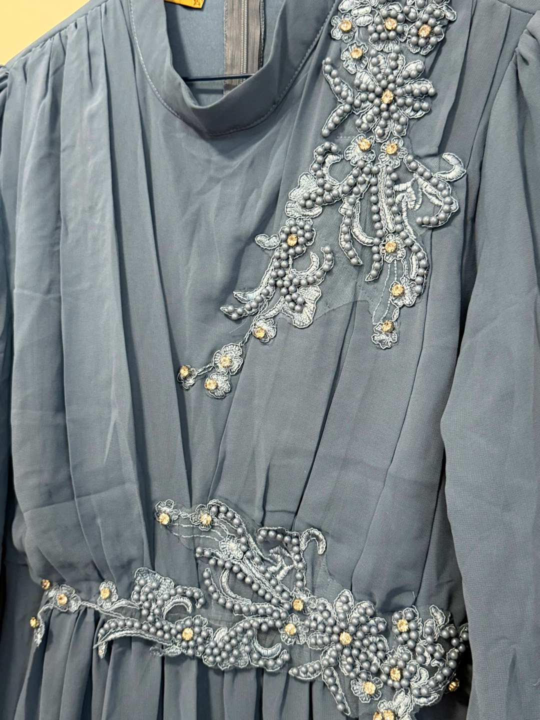 Elegant Dusty Blue Chiffon Gown from Modanisa ✨ - photo 2