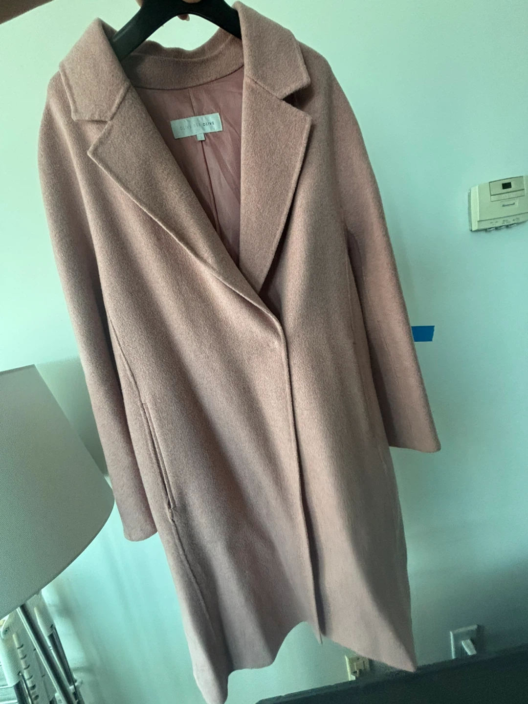 Korean Style Classic Pink Wool Blend Coat