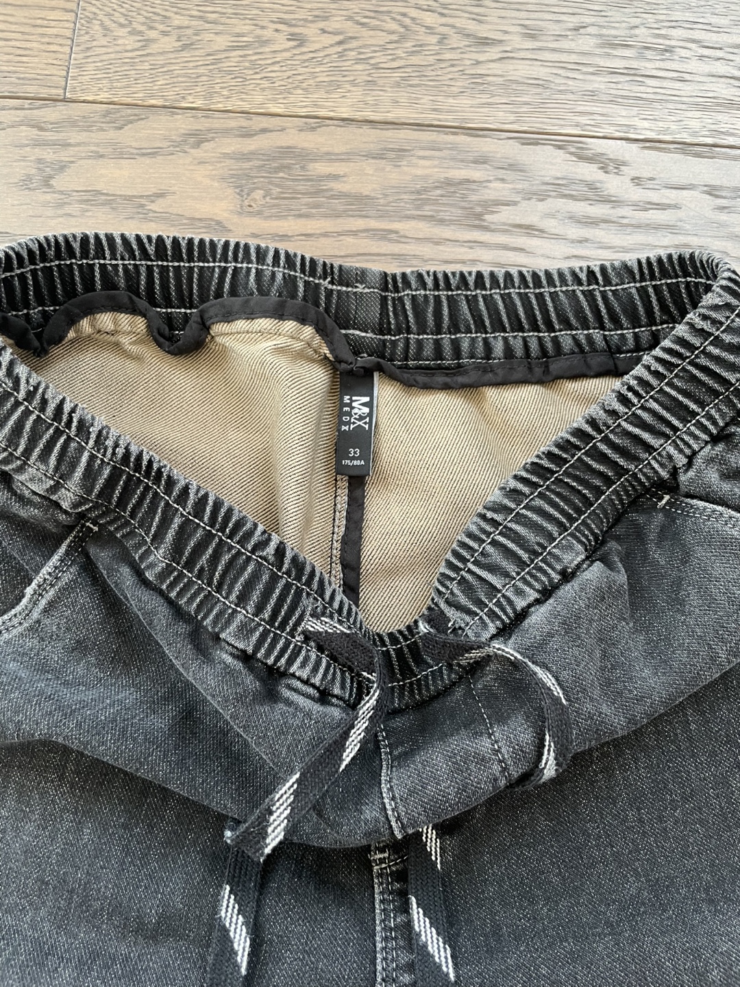 MAX MOD Men's Grey Denim Jogger Pants Size 33 - photo 3