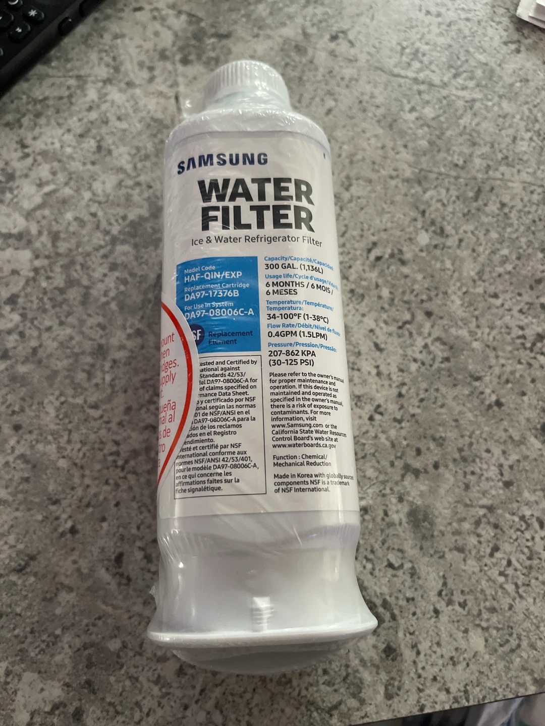 Samsung Water Filter Ice & Water Refrigerator Filter HAF-QIN/EXP