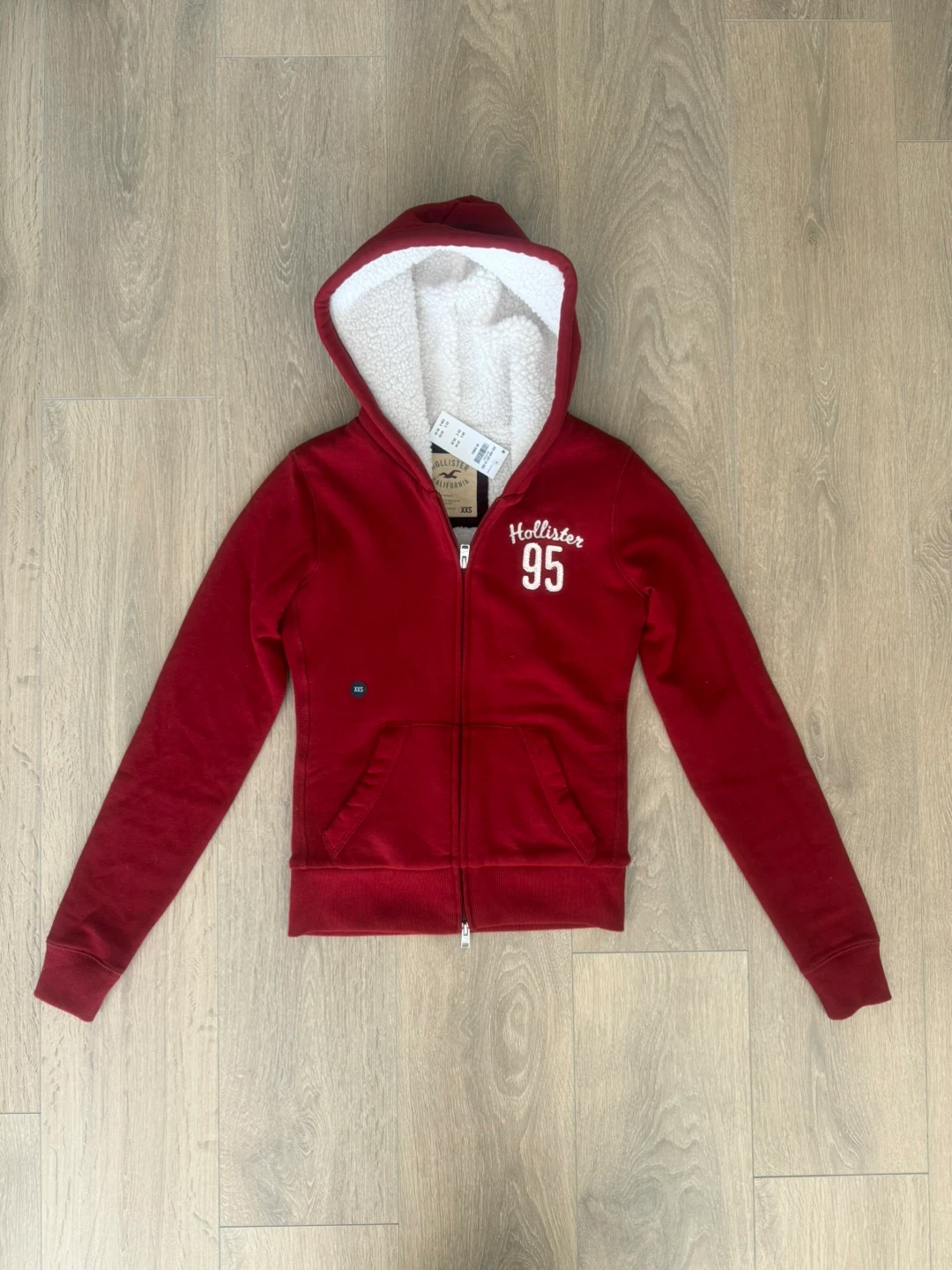 Hollister Sherpa Lined Zip Up Hoodie