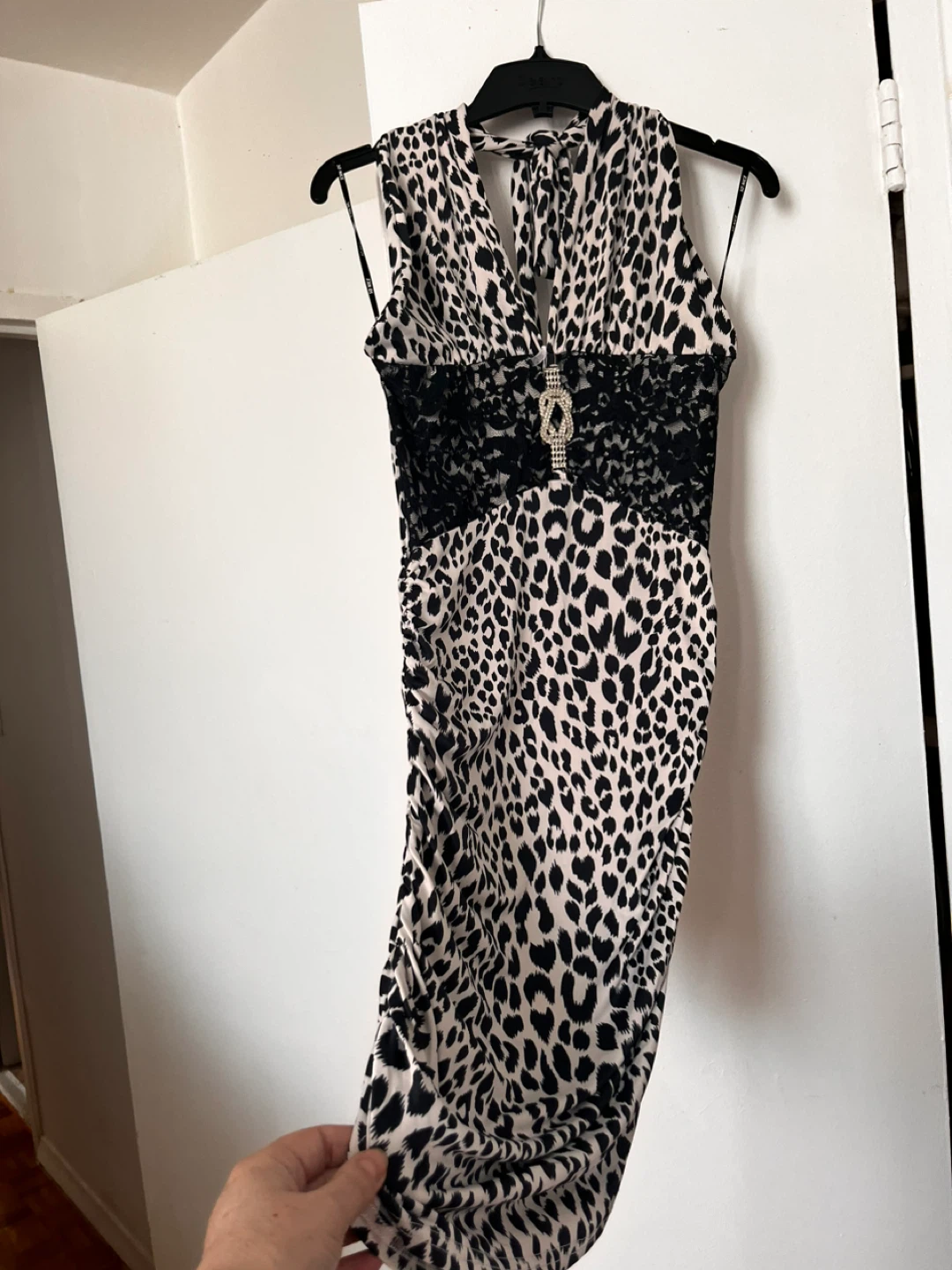 Women's Halter Neck mini Dress with Lace Detail Size S - photo 3