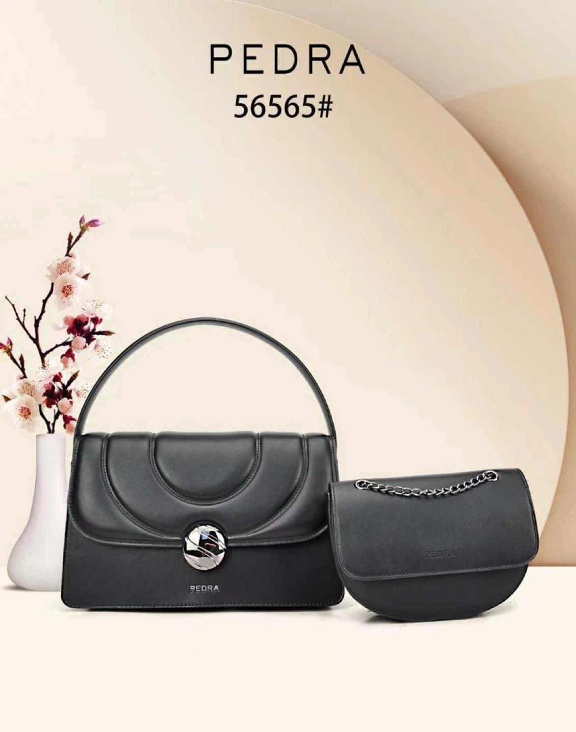 Pedra Black Handbags Set