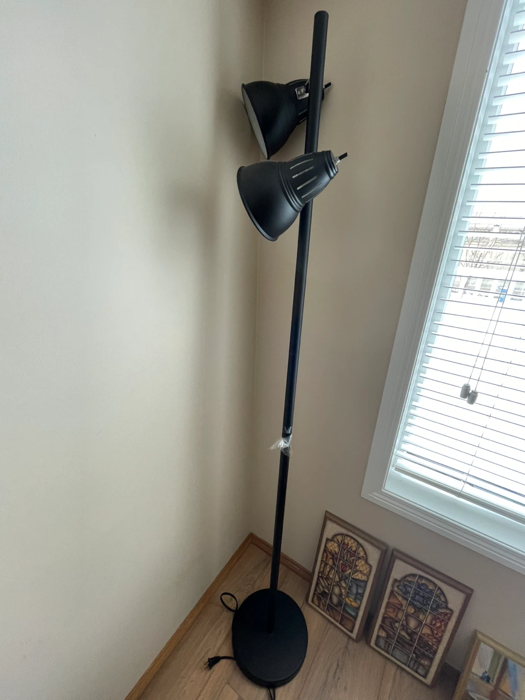 Black 2-Head Floor Lamp