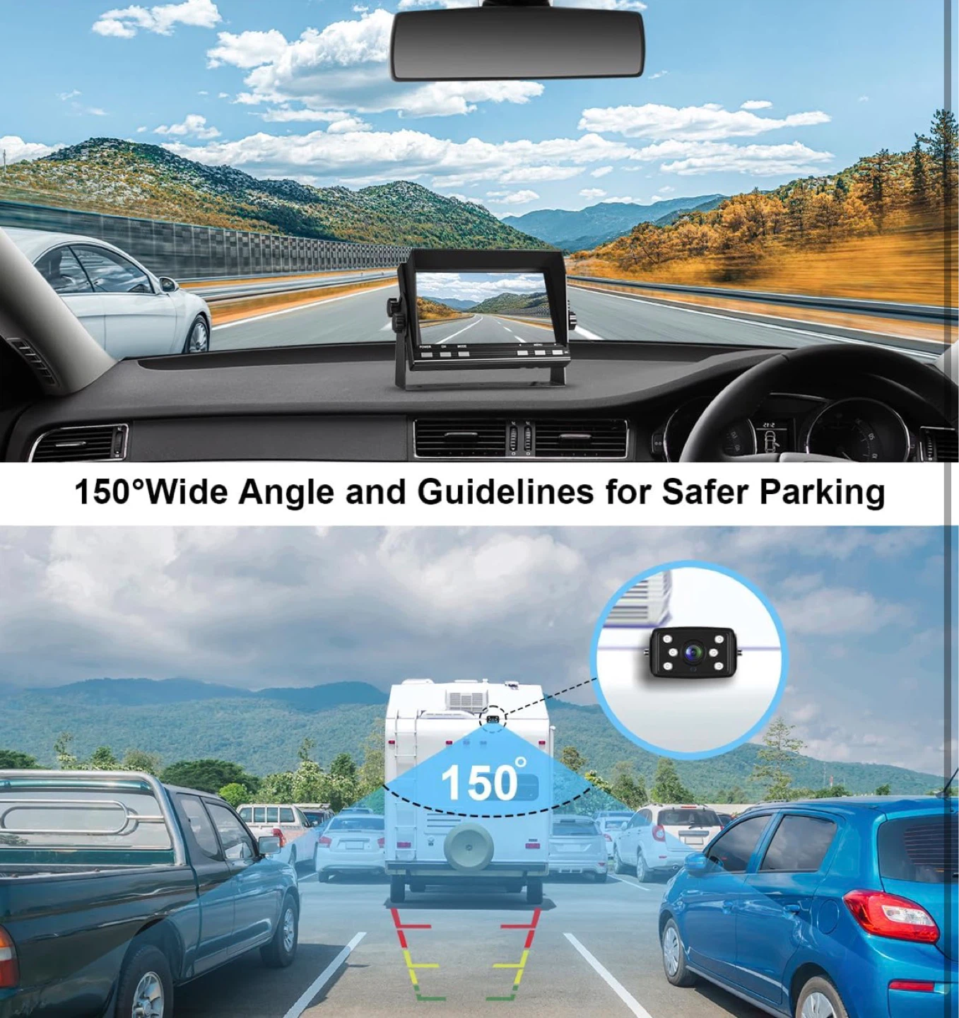 7" IPS AHD 1080P Backup Camera System with 150° Wide Angle - photo 3