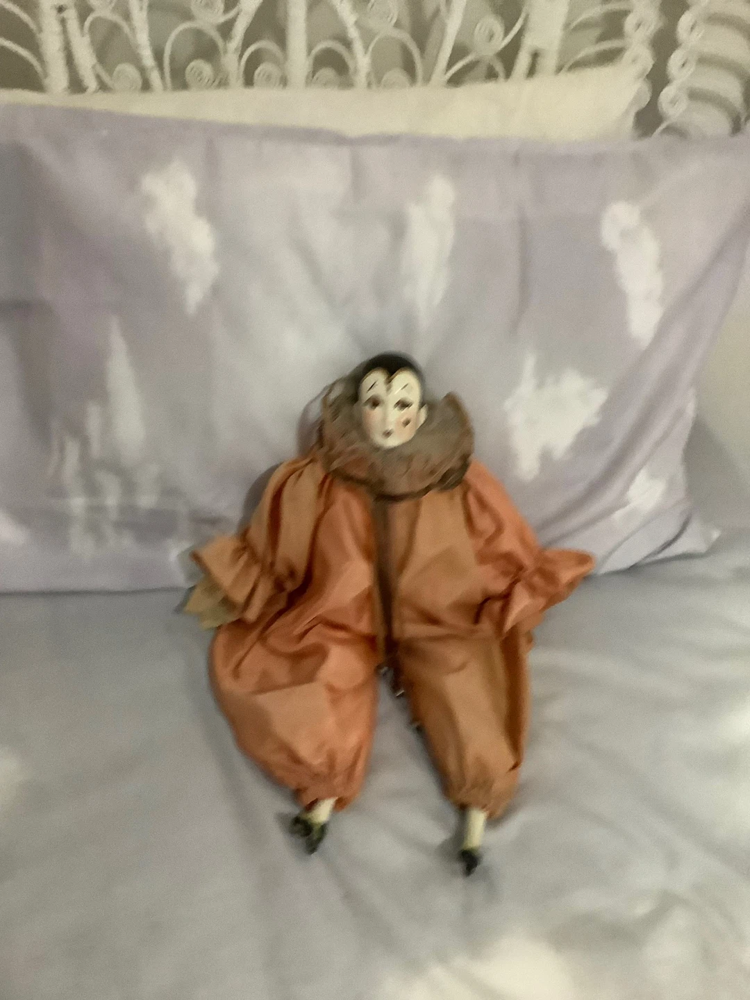 Pierrette Porcelain clown vintage 1980s handmade and painted