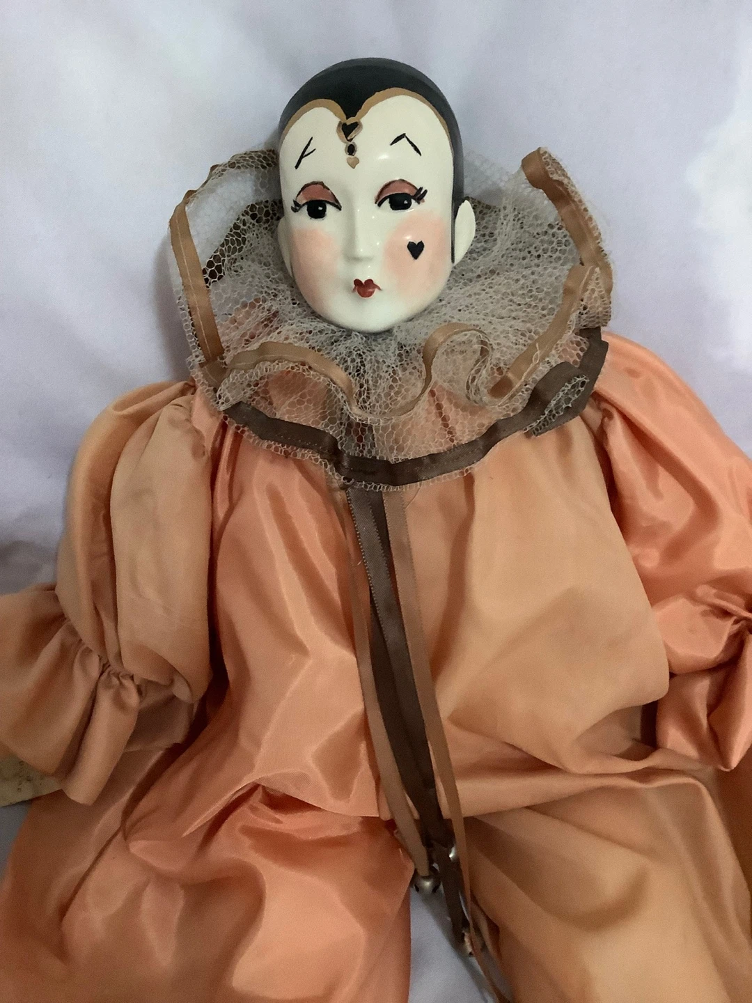 Pierrette Porcelain clown vintage 1980s handmade and painted - photo 4