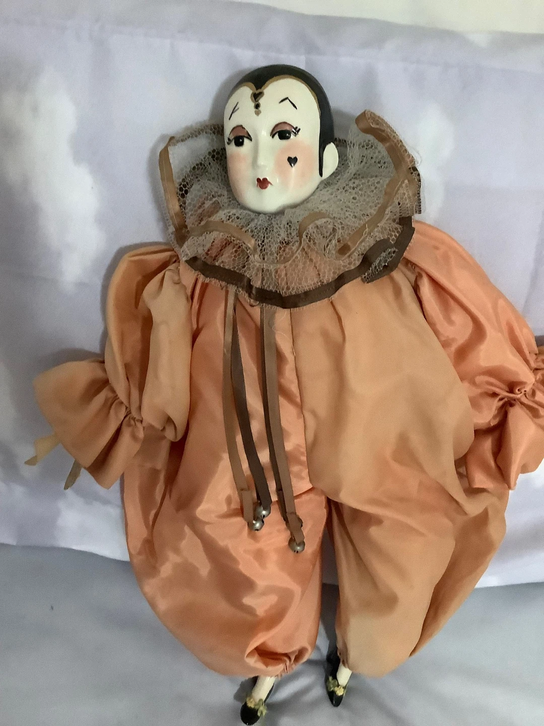 Pierrette Porcelain clown vintage 1980s handmade and painted - photo 3