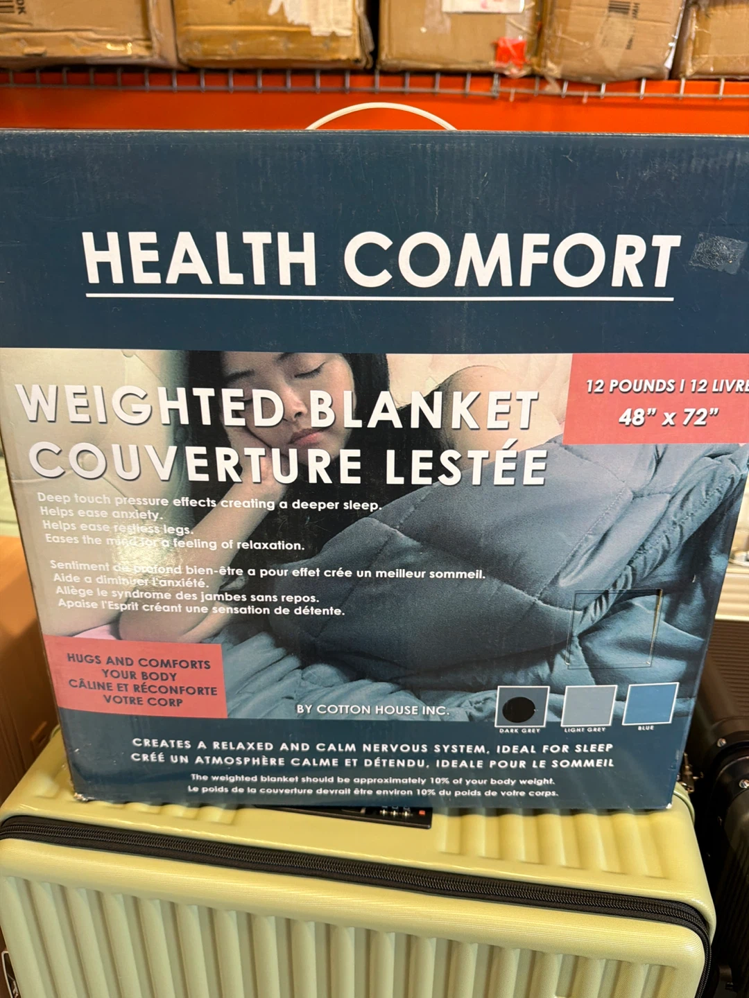 Health Comfort Weighted Blanket 48" x 72" 12 lbs
