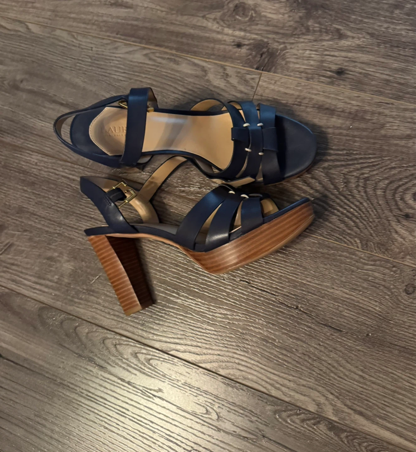 Ralph Lauren Navy Leather l Heels - photo 3