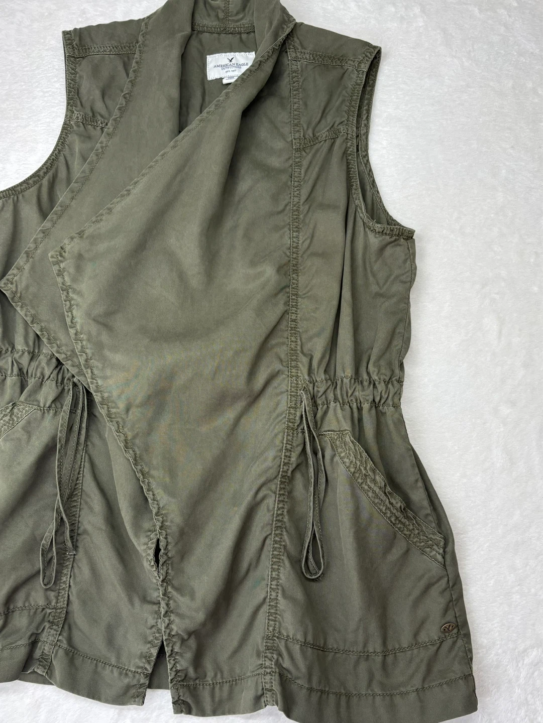 American Eagle Outfitters Drape Front Utility Vest Green Size M - photo 4