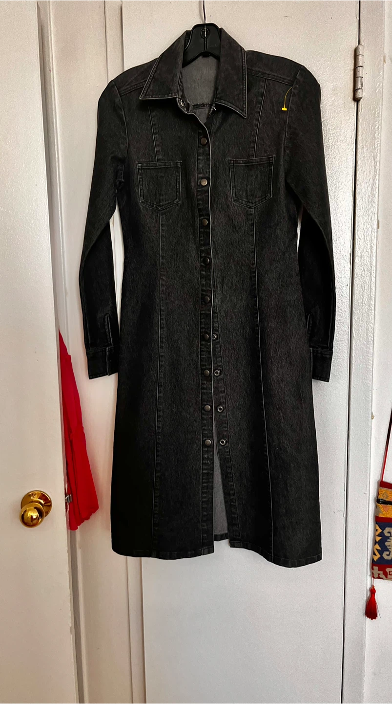 Dark gray Wash stretch Denim  Dress or light coat - photo 5