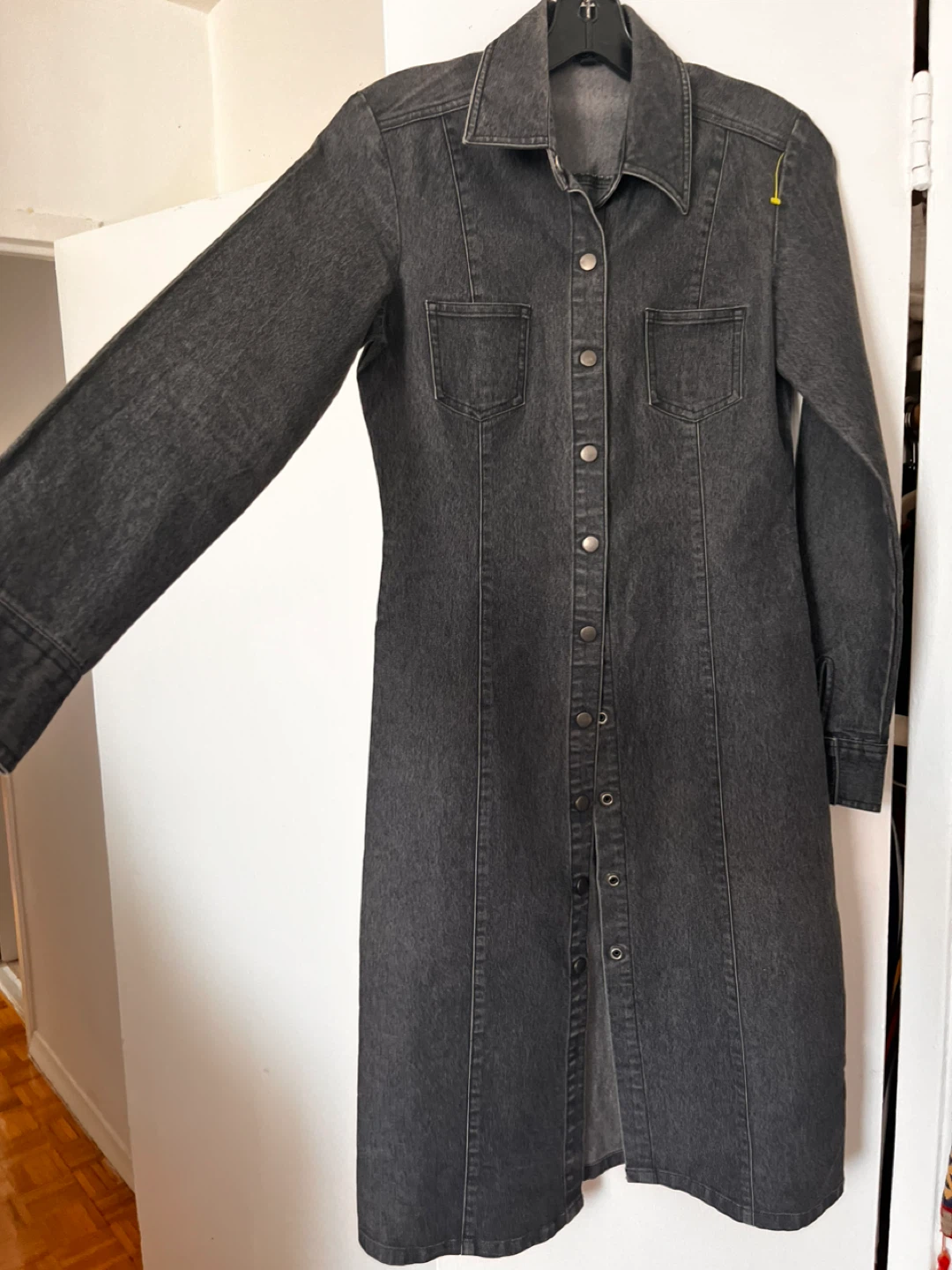 Dark gray Wash stretch Denim  Dress or light coat - photo 2
