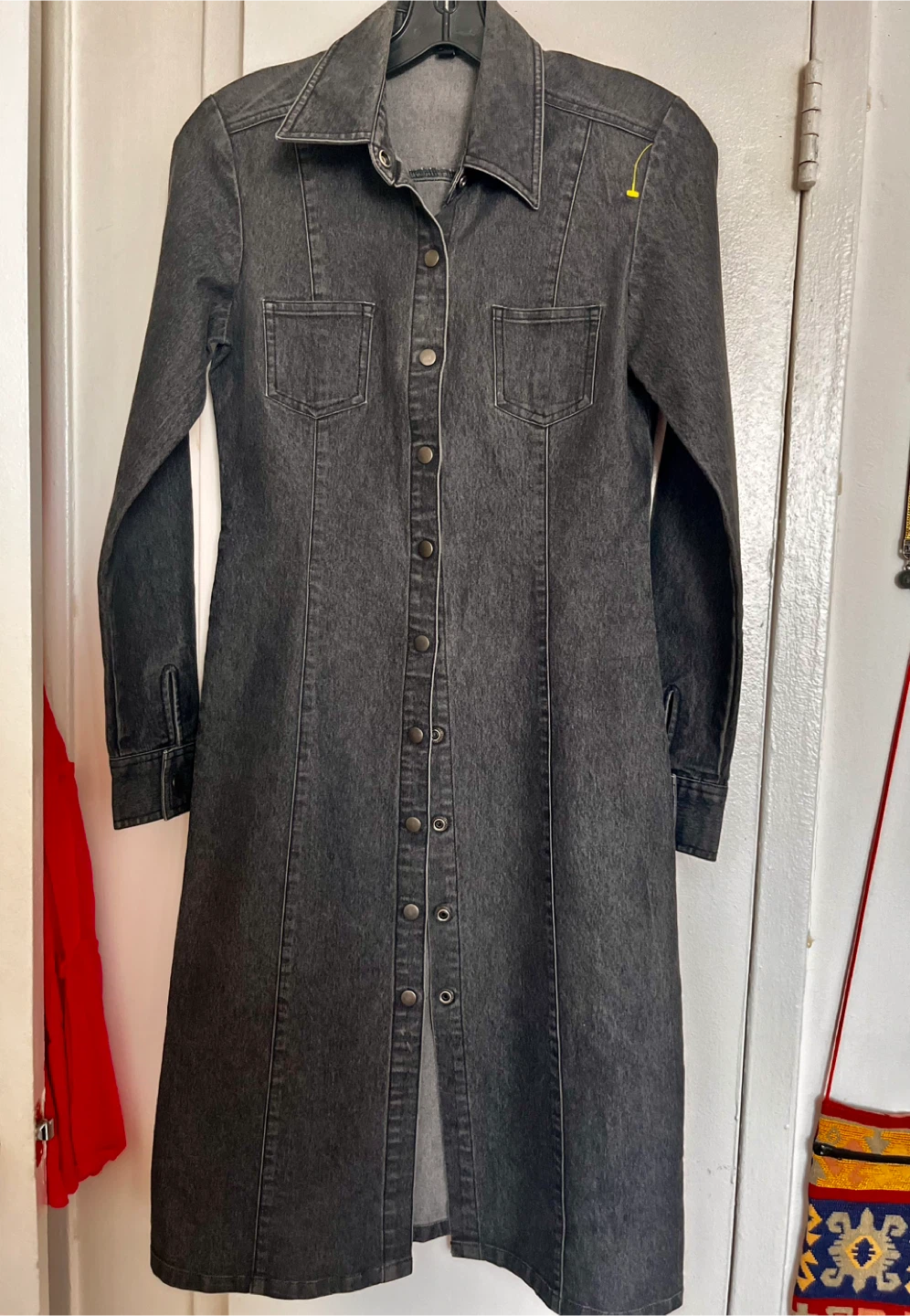 Dark gray Wash stretch Denim  Dress or light coat
