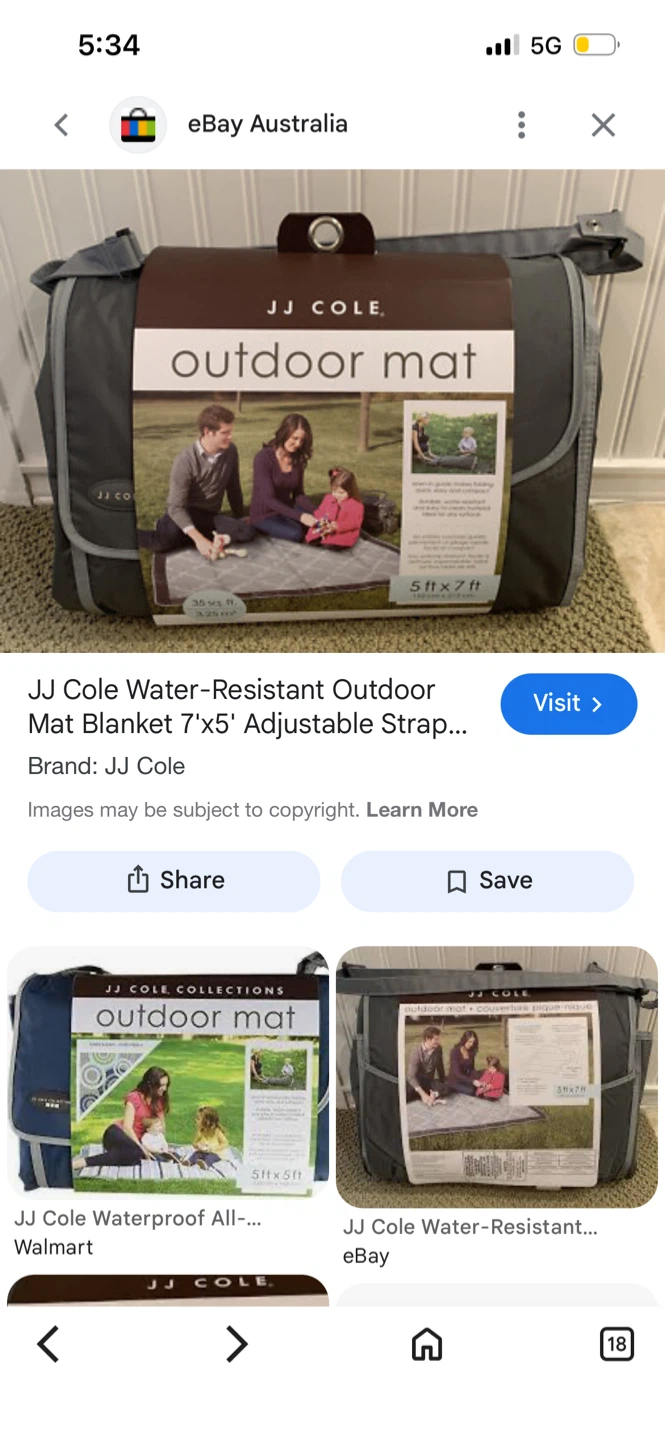 JJ Cole Water-Resistant Outdoor Mat Blanket