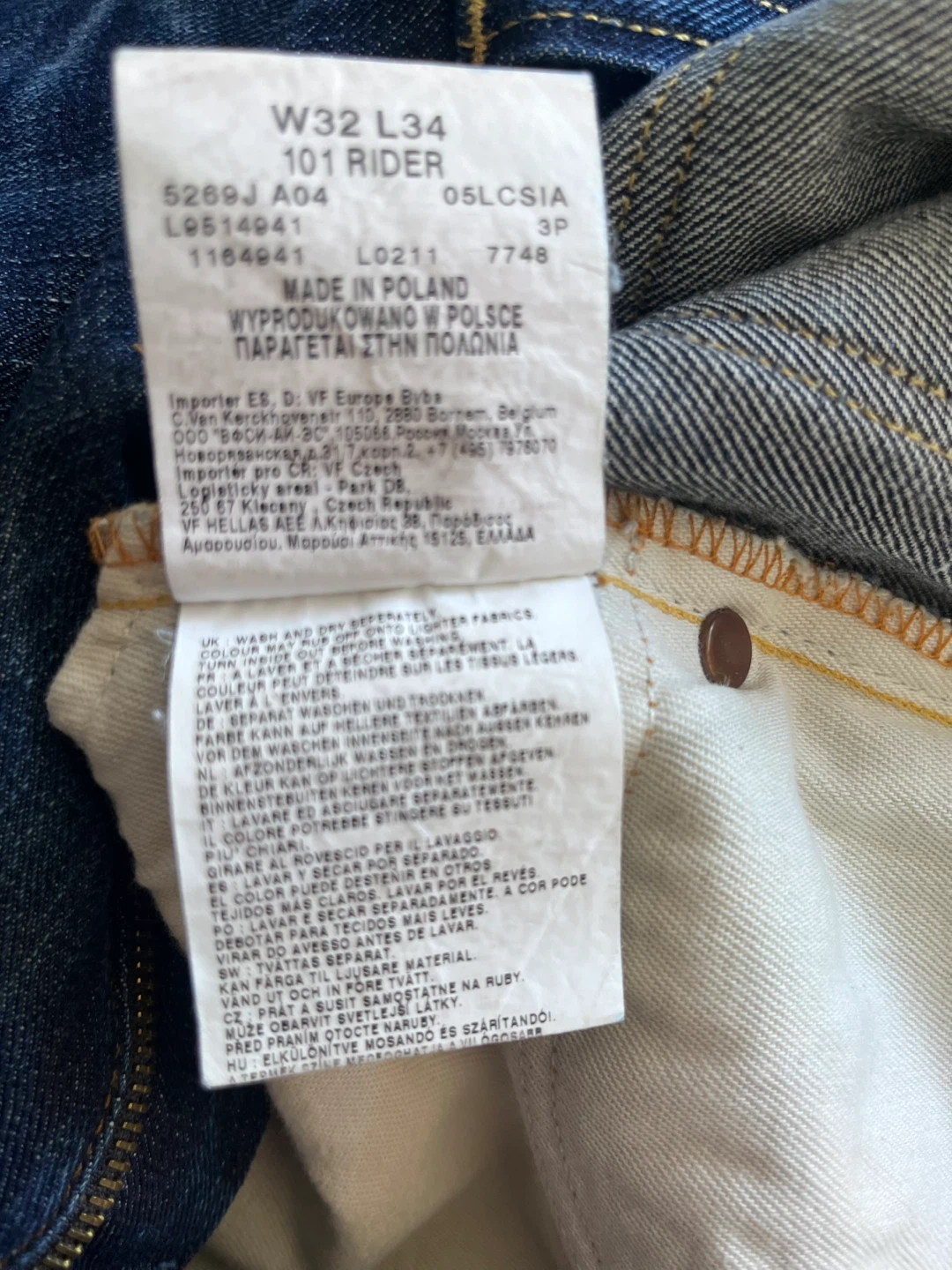 Men’s Lee Riders 101 Rider Jeans 32W 34L - photo 5