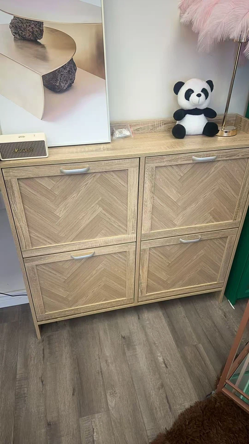 Wooden Shoe Cabinet with 4 Drawers