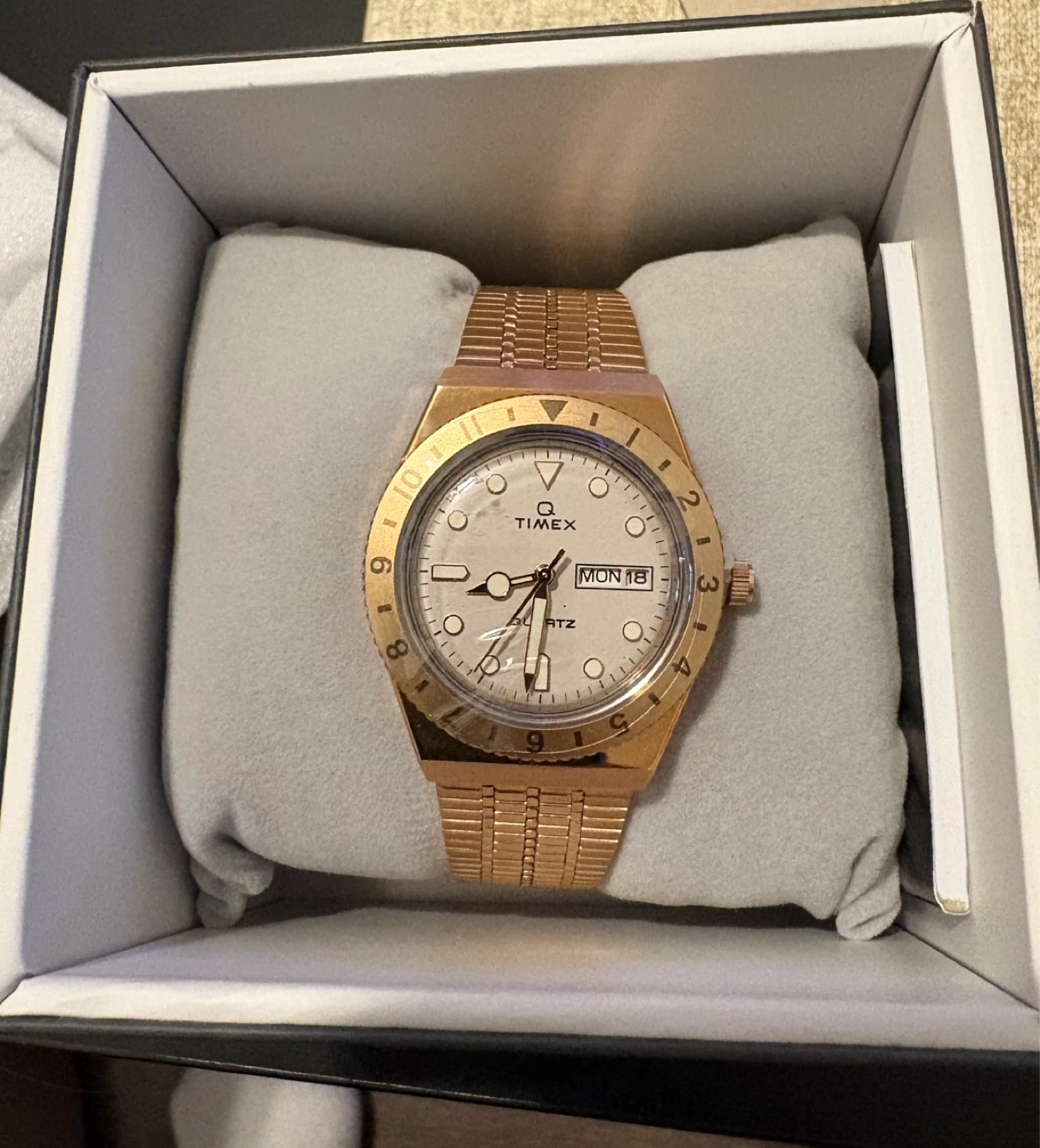 Timex Q Quartz Watch - Rose Gold Tone
