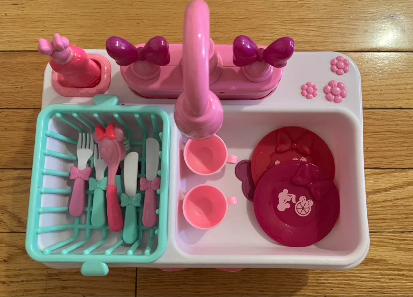 Disney Minnie Mouse Toy Kitchen Sink Dish Set