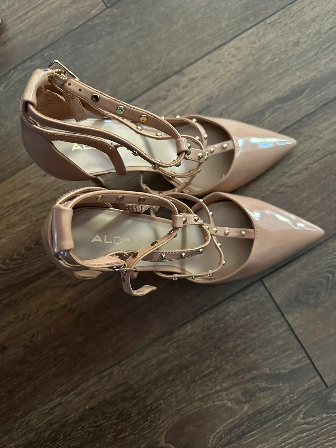 ALDO Women's Studded Heels - Nude Patent