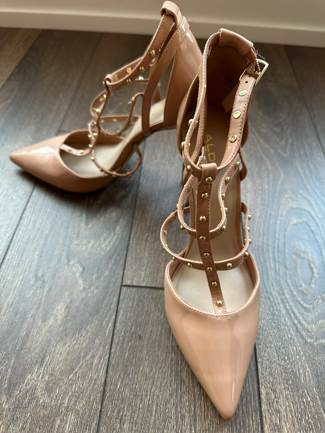 ALDO Women's Studded Heels - Nude Patent - photo 3