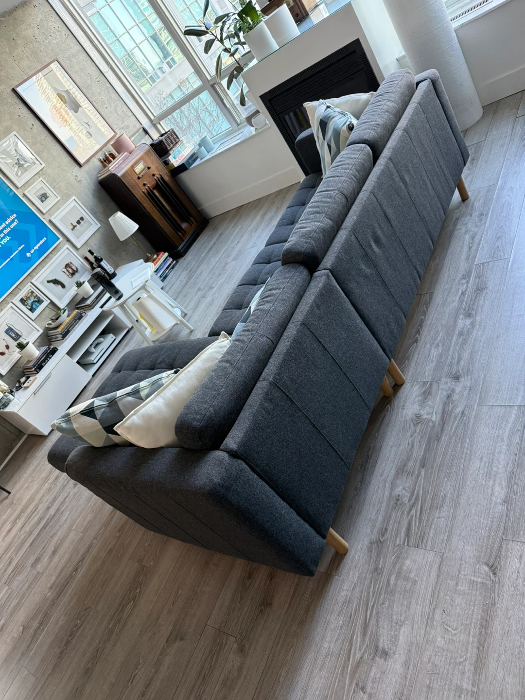 IKEA Morabo Grey Sectional Sofa with Chaise - photo 3