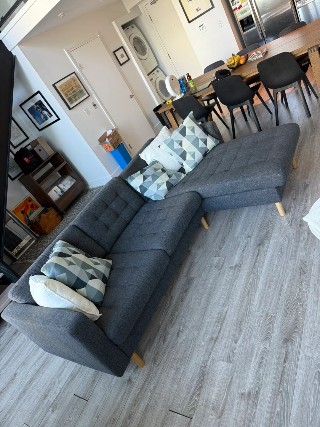 IKEA Morabo Grey Sectional Sofa with Chaise - photo 2