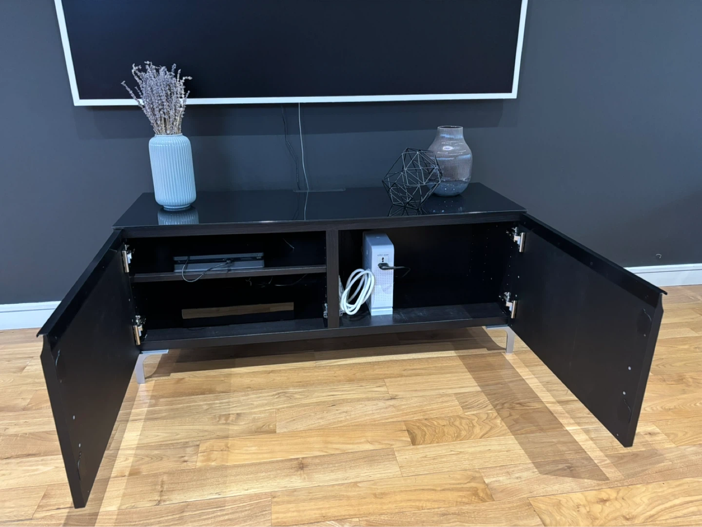 Modern Black TV Stand/Media console - photo 4