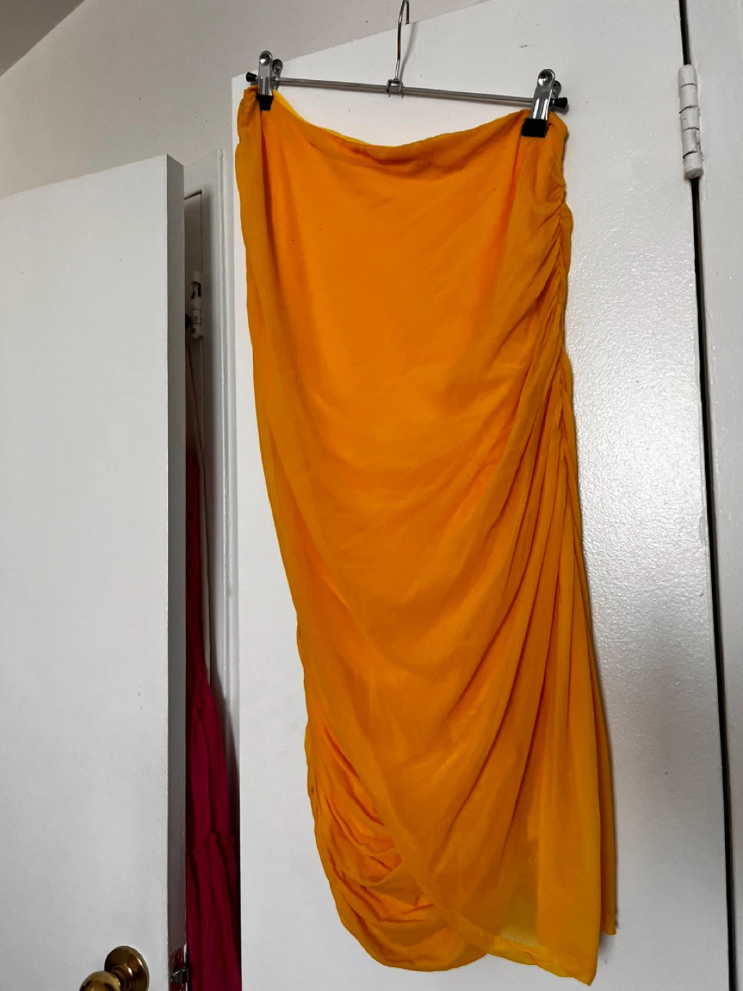 Yellow Ruched One-Shoulder mini Dress with extra layer - photo 3