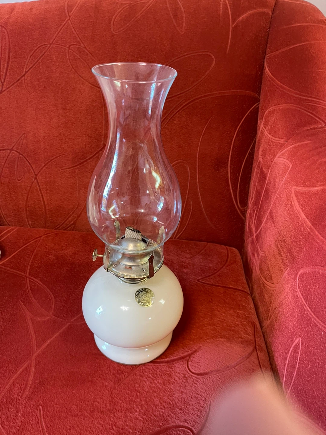 Vintage Kerosene Oil Lamp with Floral Design - photo 2